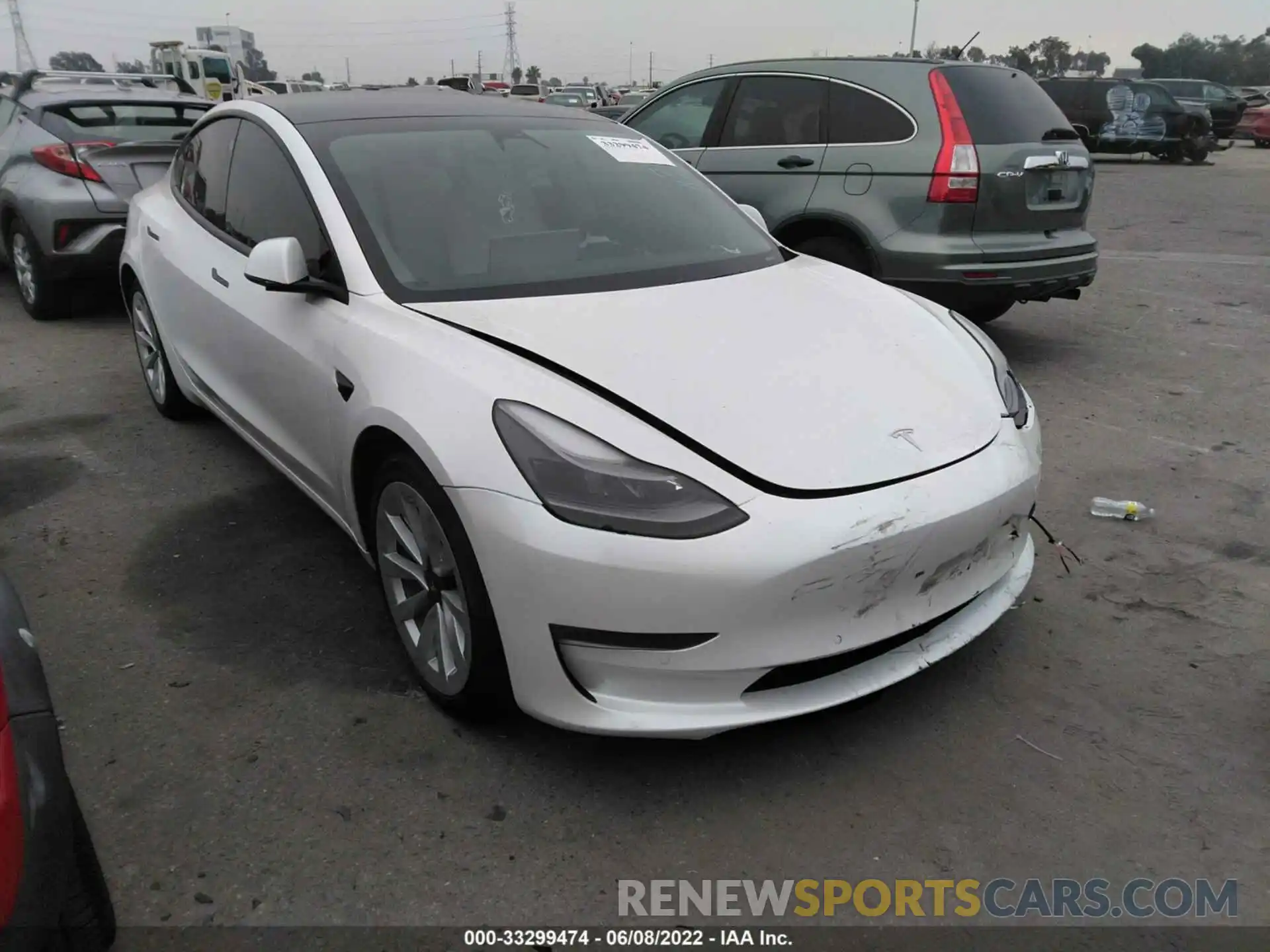 1 Фотография поврежденного автомобиля 5YJ3E1EA0MF927593 TESLA MODEL 3 2021