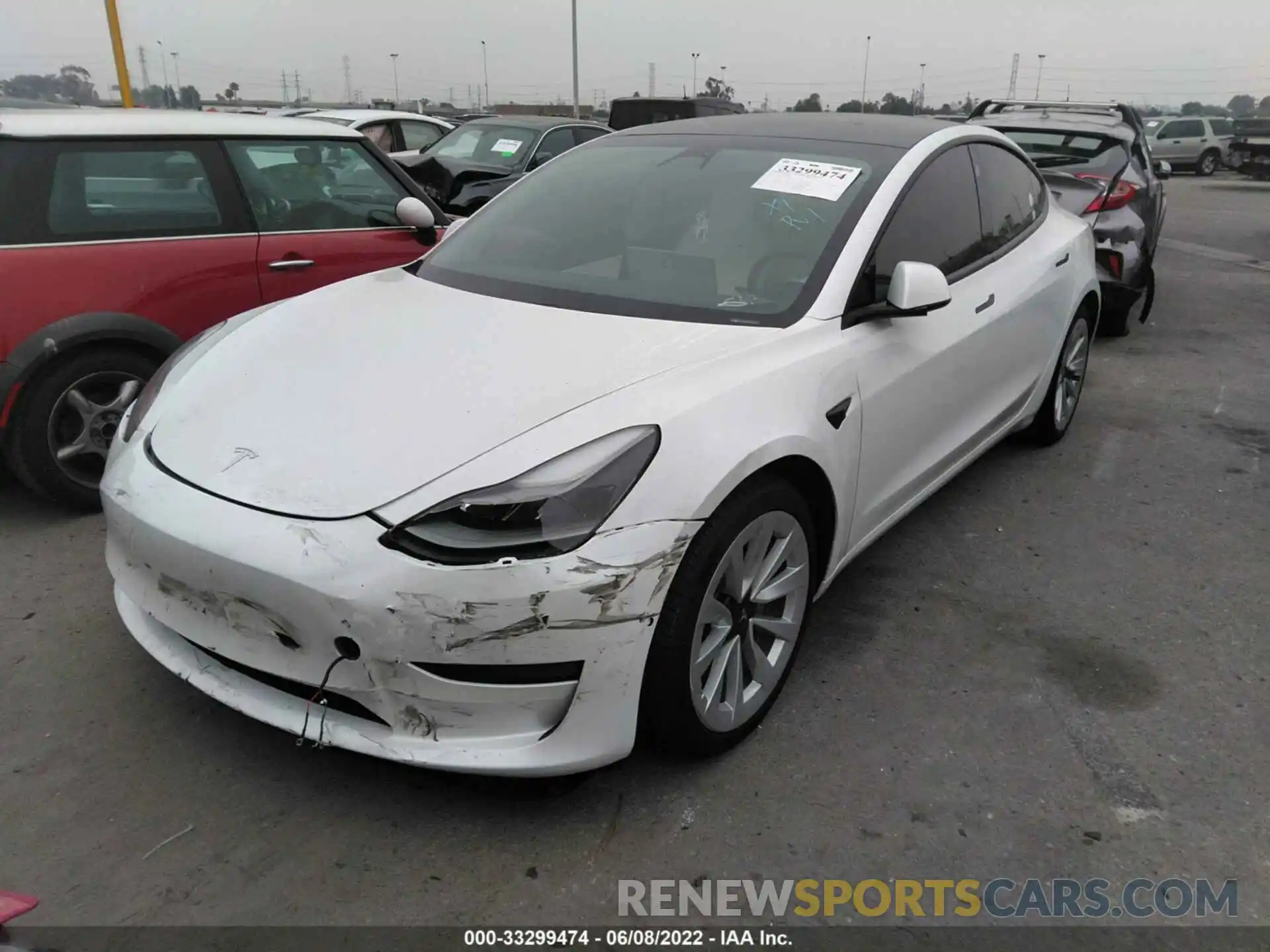 2 Фотография поврежденного автомобиля 5YJ3E1EA0MF927593 TESLA MODEL 3 2021