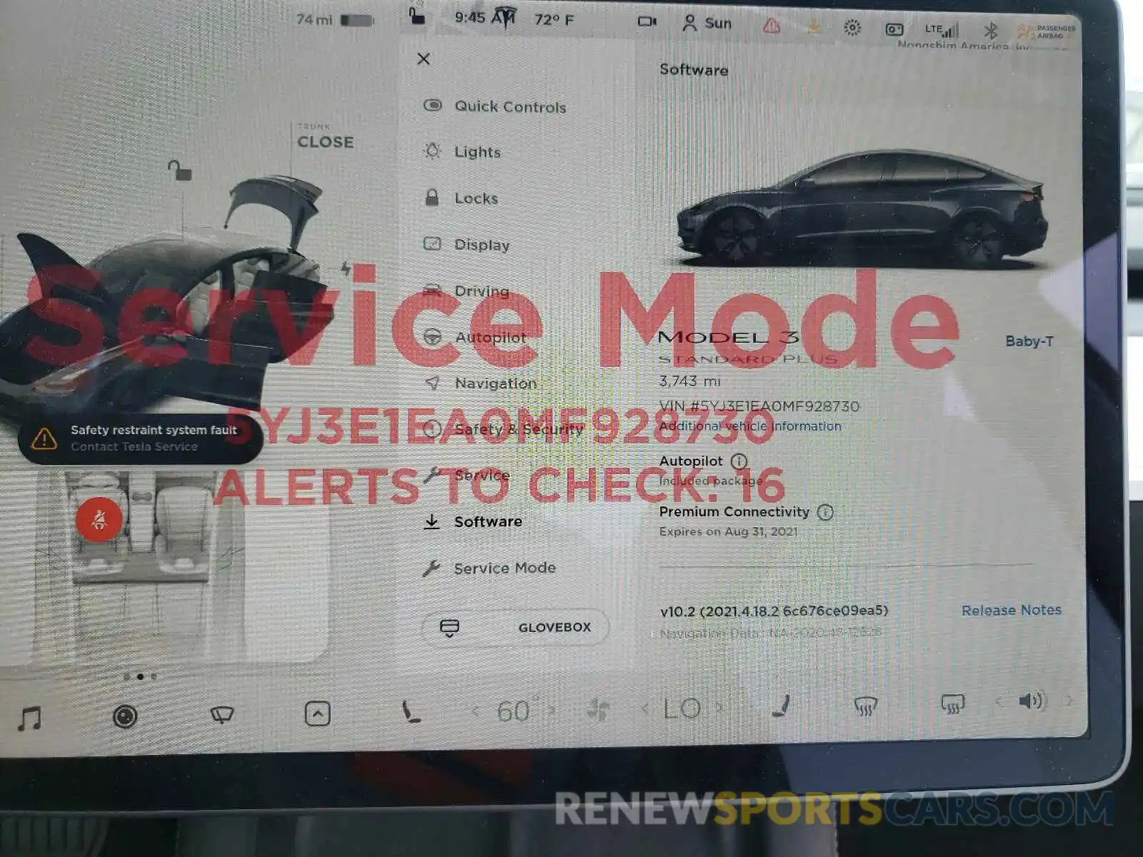 8 Photograph of a damaged car 5YJ3E1EA0MF928730 TESLA MODEL 3 2021