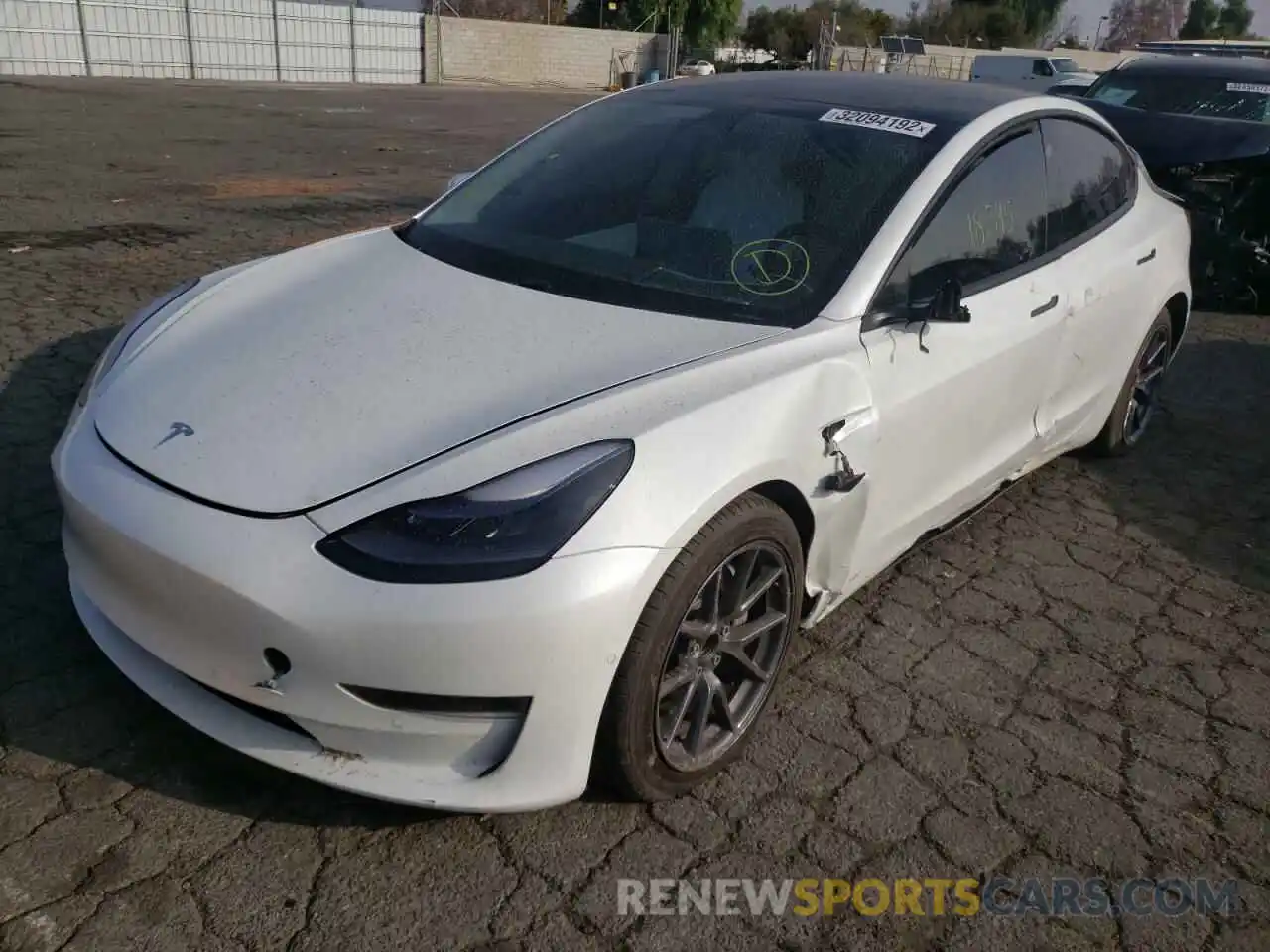 2 Photograph of a damaged car 5YJ3E1EA0MF929361 TESLA MODEL 3 2021