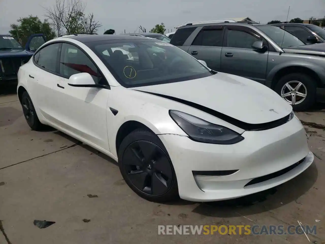 1 Photograph of a damaged car 5YJ3E1EA0MF976874 TESLA MODEL 3 2021