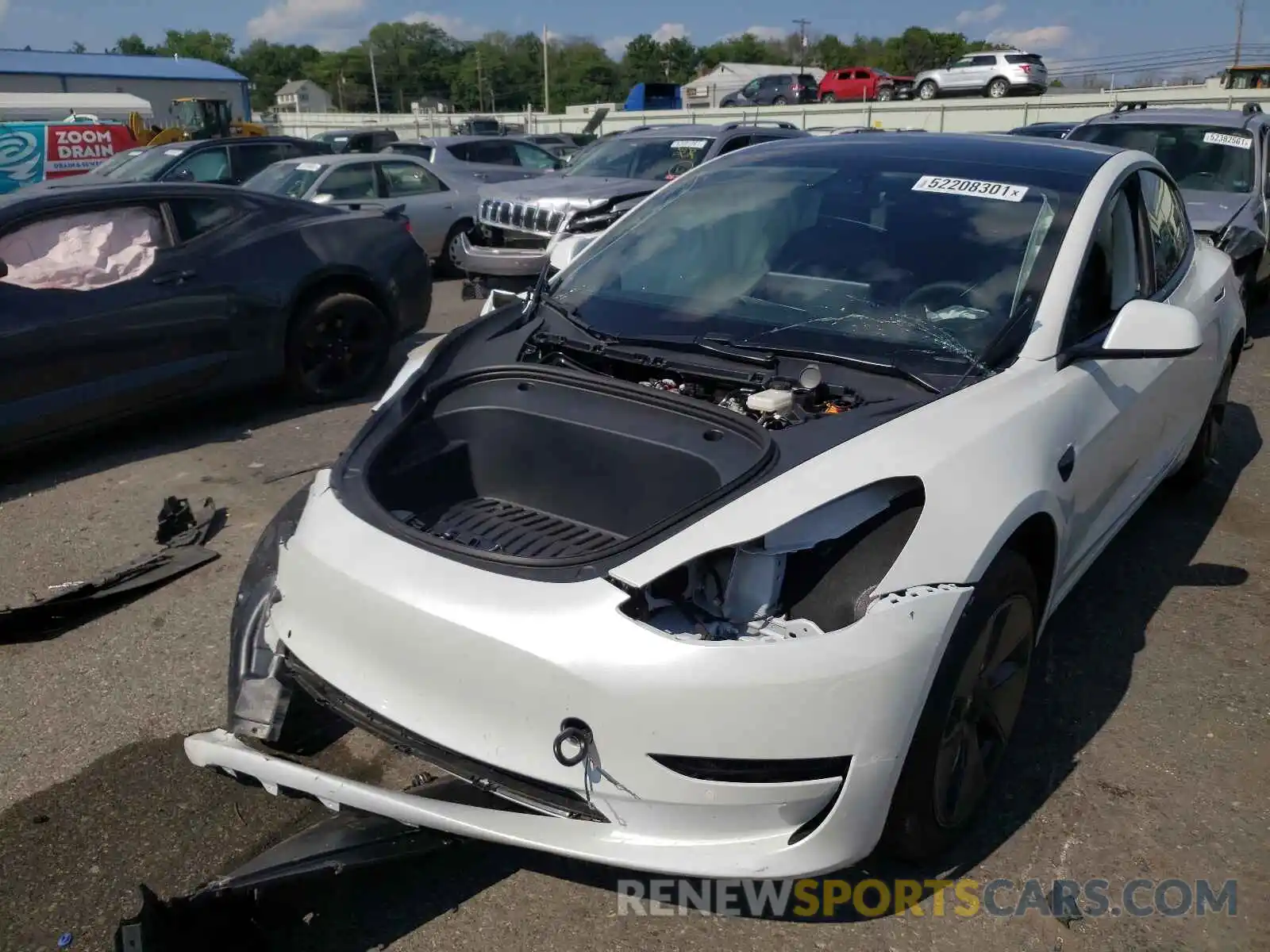 2 Photograph of a damaged car 5YJ3E1EA0MF977412 TESLA MODEL 3 2021