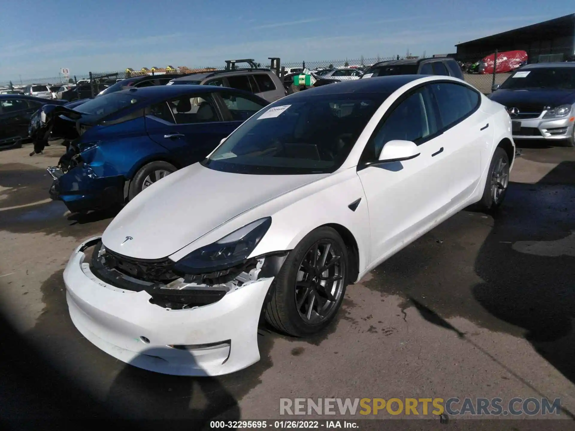 2 Photograph of a damaged car 5YJ3E1EA0MF986319 TESLA MODEL 3 2021