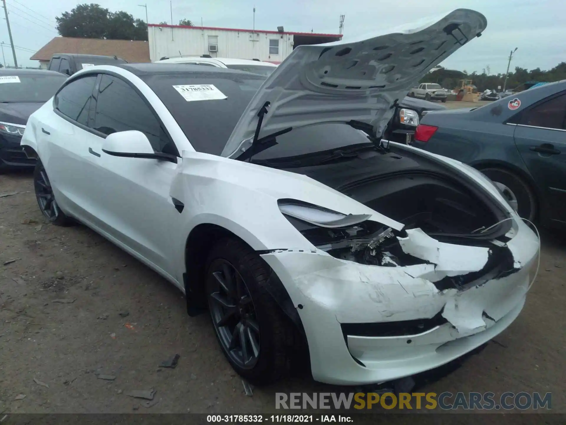 1 Photograph of a damaged car 5YJ3E1EA0MF991746 TESLA MODEL 3 2021