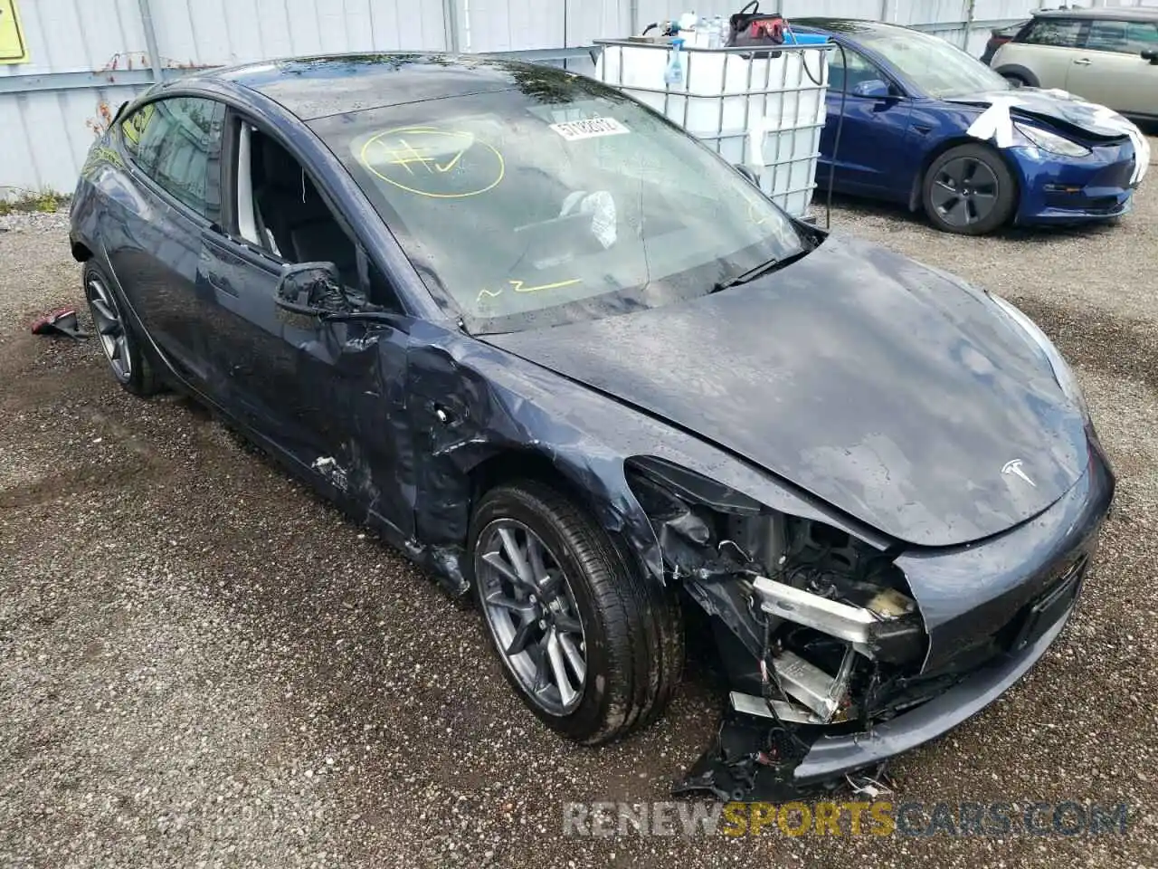 1 Photograph of a damaged car 5YJ3E1EA1MF015815 TESLA MODEL 3 2021