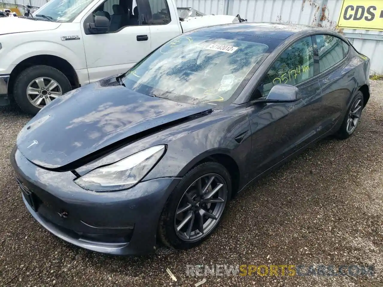 2 Photograph of a damaged car 5YJ3E1EA1MF015815 TESLA MODEL 3 2021