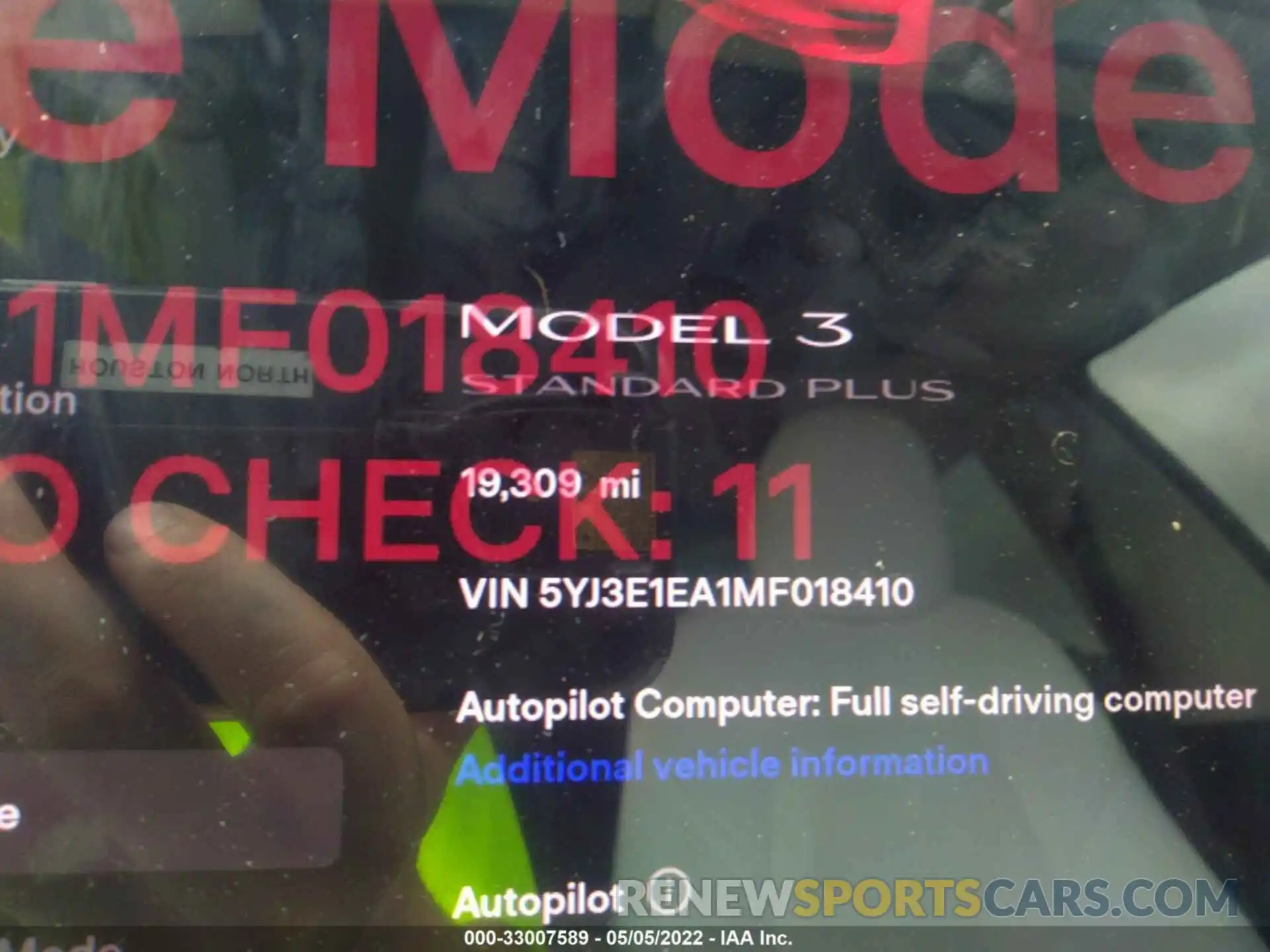 7 Фотография поврежденного автомобиля 5YJ3E1EA1MF018410 TESLA MODEL 3 2021