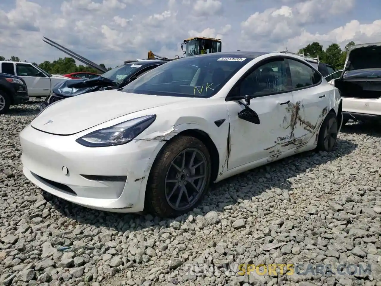 2 Photograph of a damaged car 5YJ3E1EA1MF027365 TESLA MODEL 3 2021