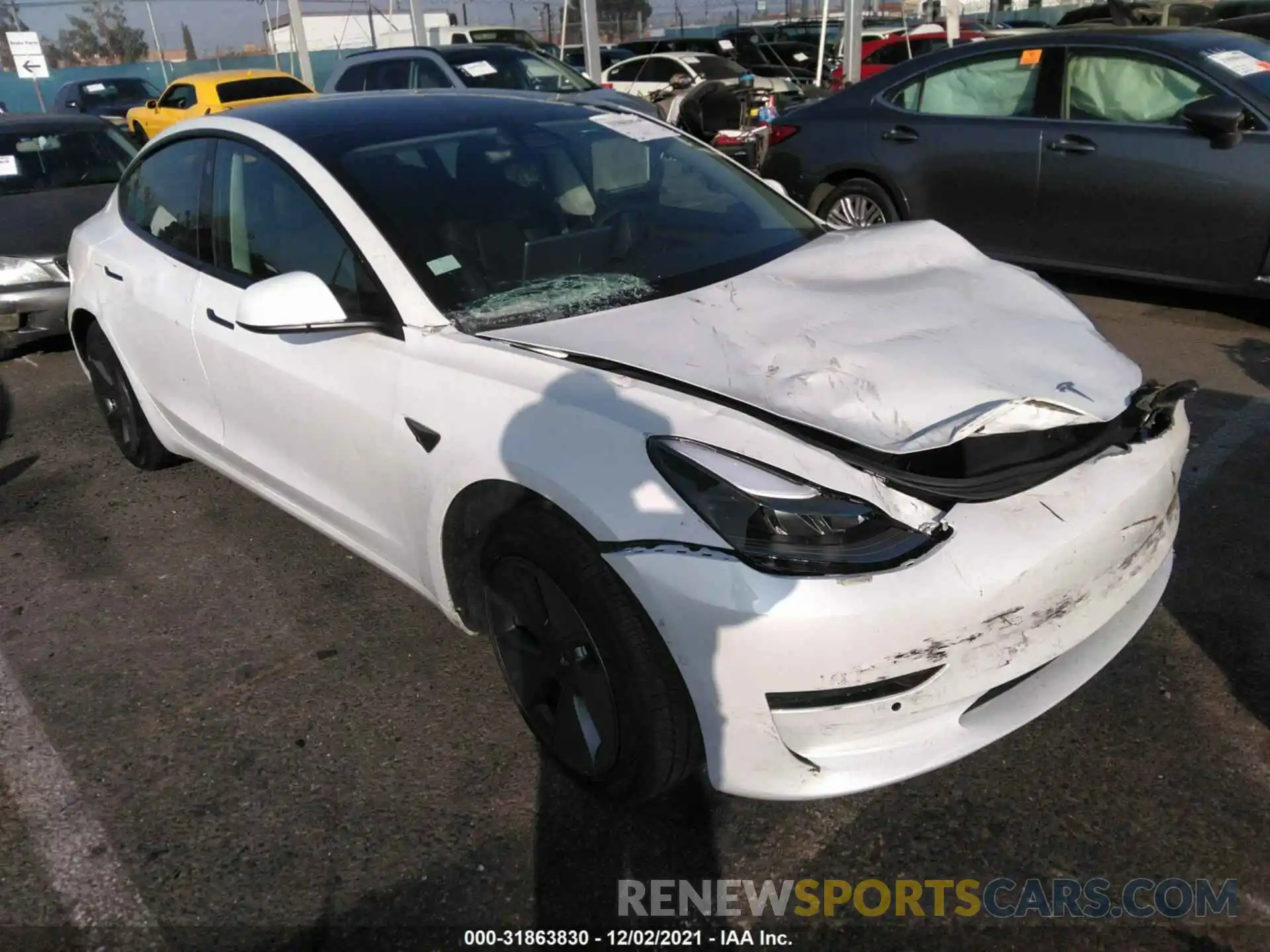 1 Photograph of a damaged car 5YJ3E1EA1MF057966 TESLA MODEL 3 2021