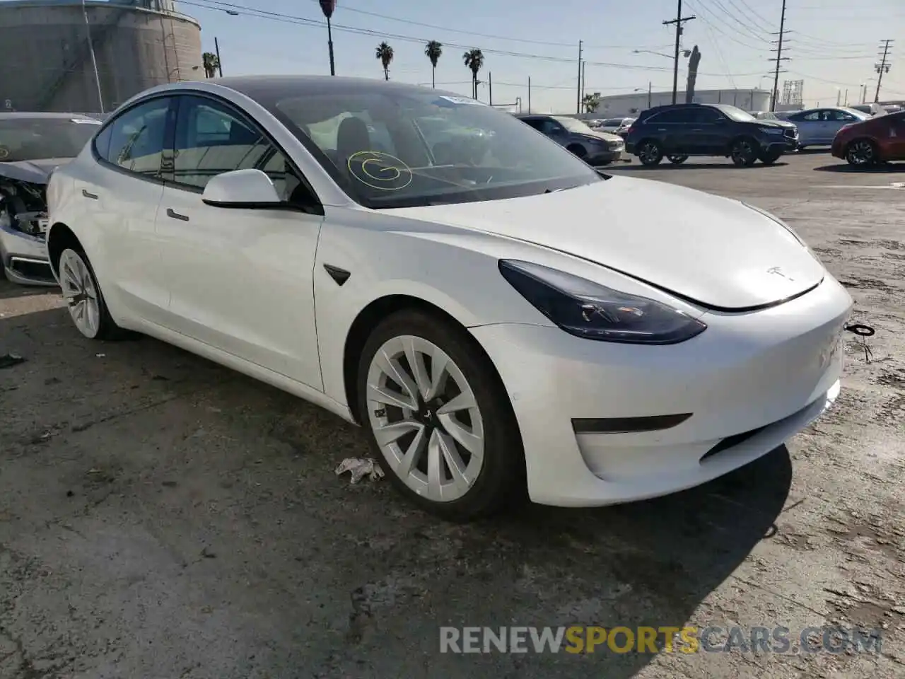 1 Photograph of a damaged car 5YJ3E1EA1MF066554 TESLA MODEL 3 2021