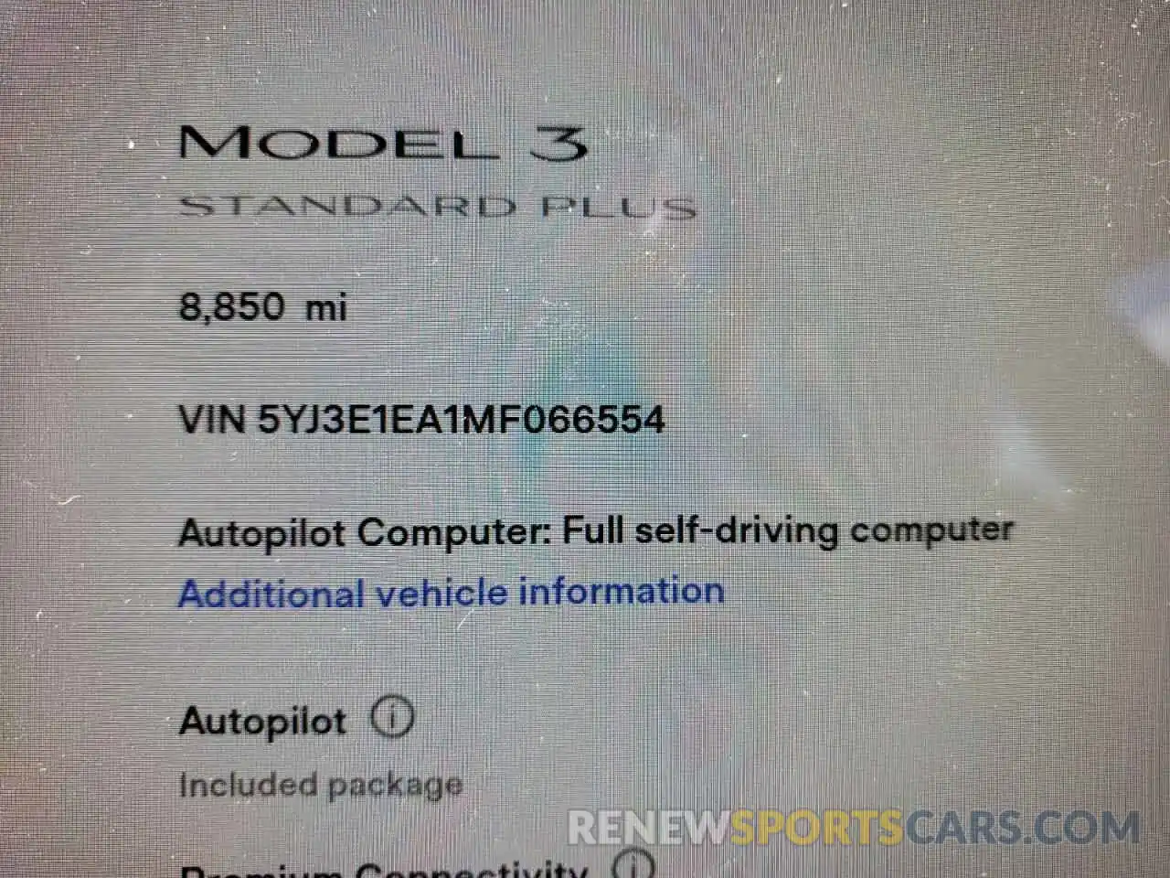 8 Photograph of a damaged car 5YJ3E1EA1MF066554 TESLA MODEL 3 2021