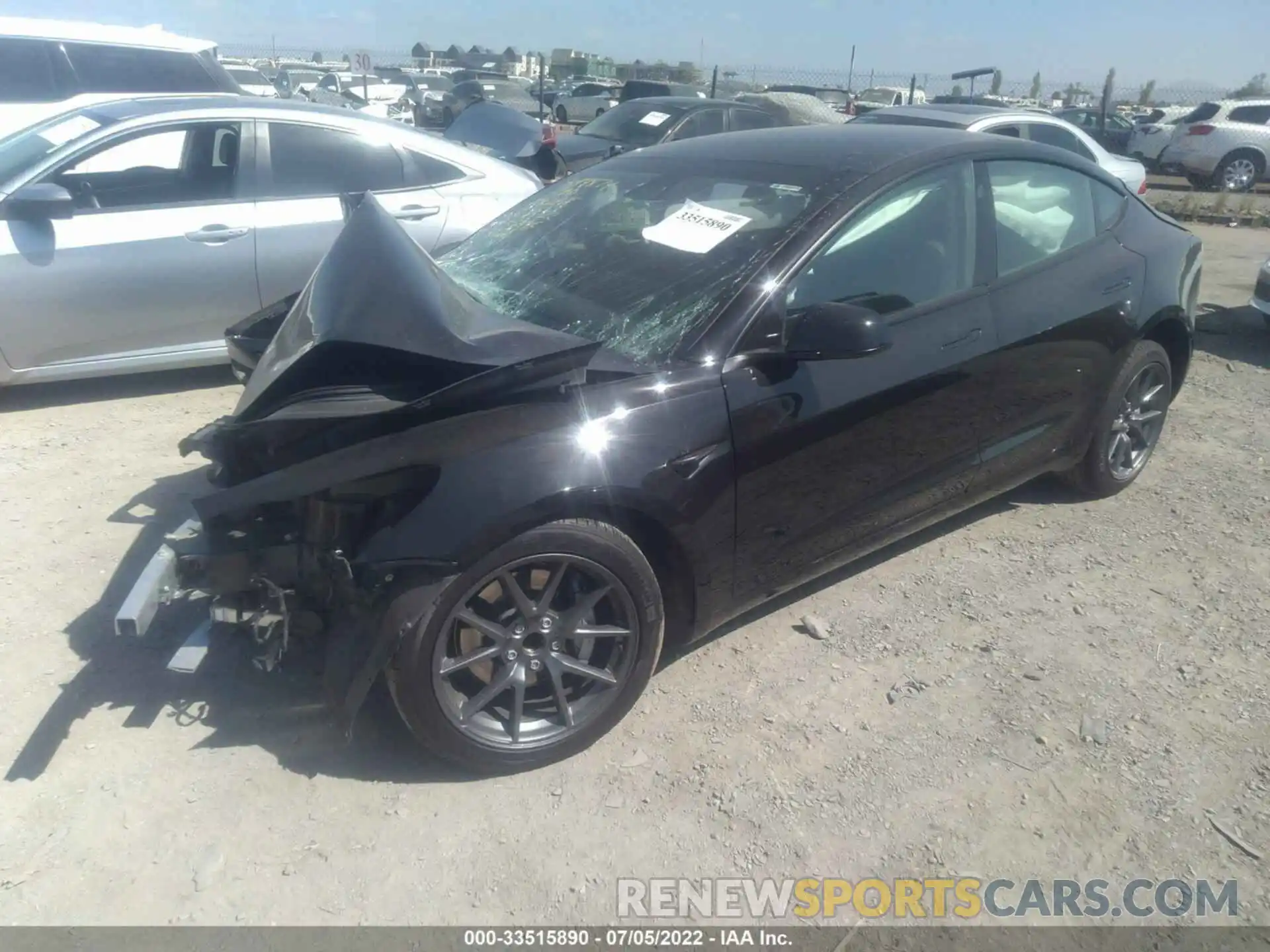 2 Photograph of a damaged car 5YJ3E1EA1MF067087 TESLA MODEL 3 2021