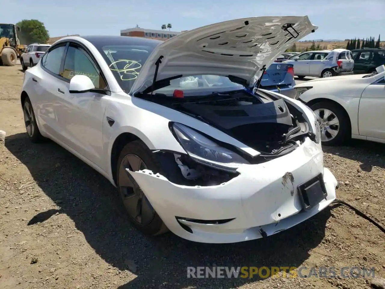 1 Photograph of a damaged car 5YJ3E1EA1MF071088 TESLA MODEL 3 2021