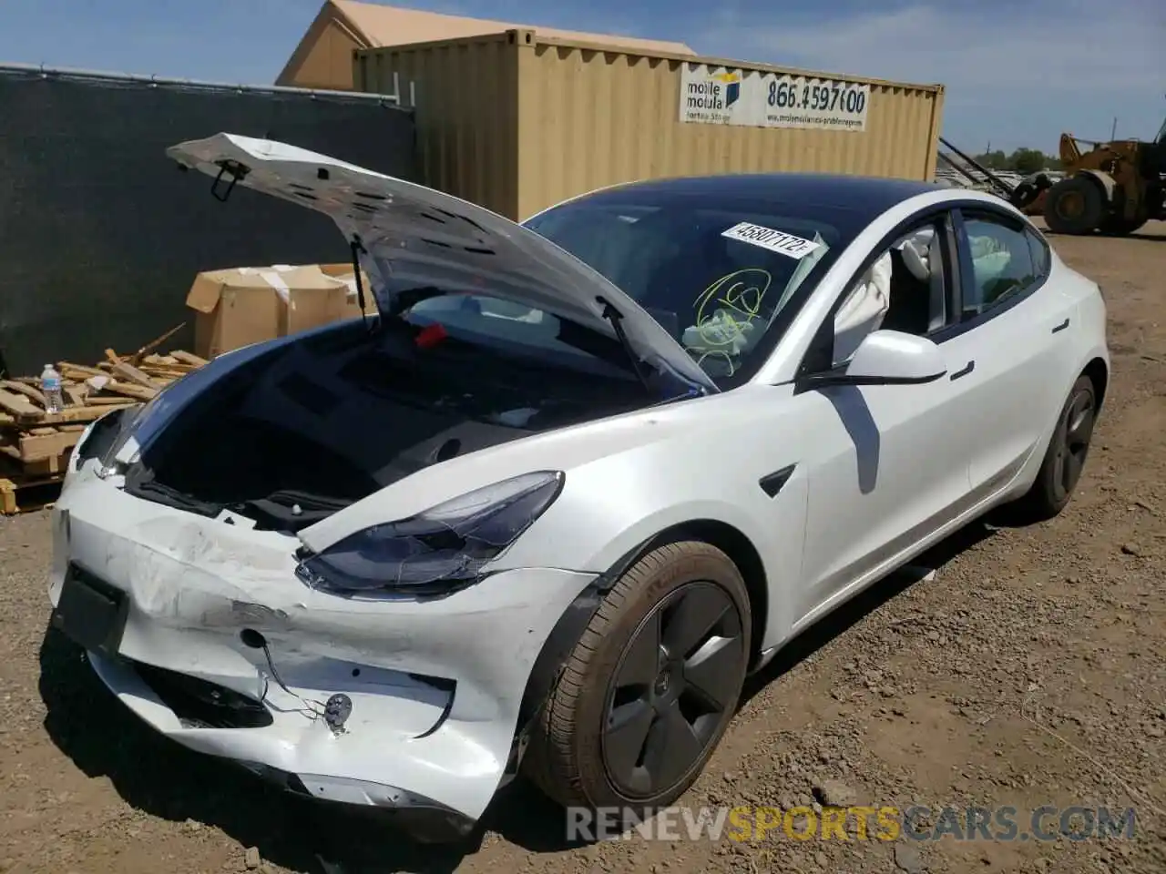 2 Photograph of a damaged car 5YJ3E1EA1MF071088 TESLA MODEL 3 2021