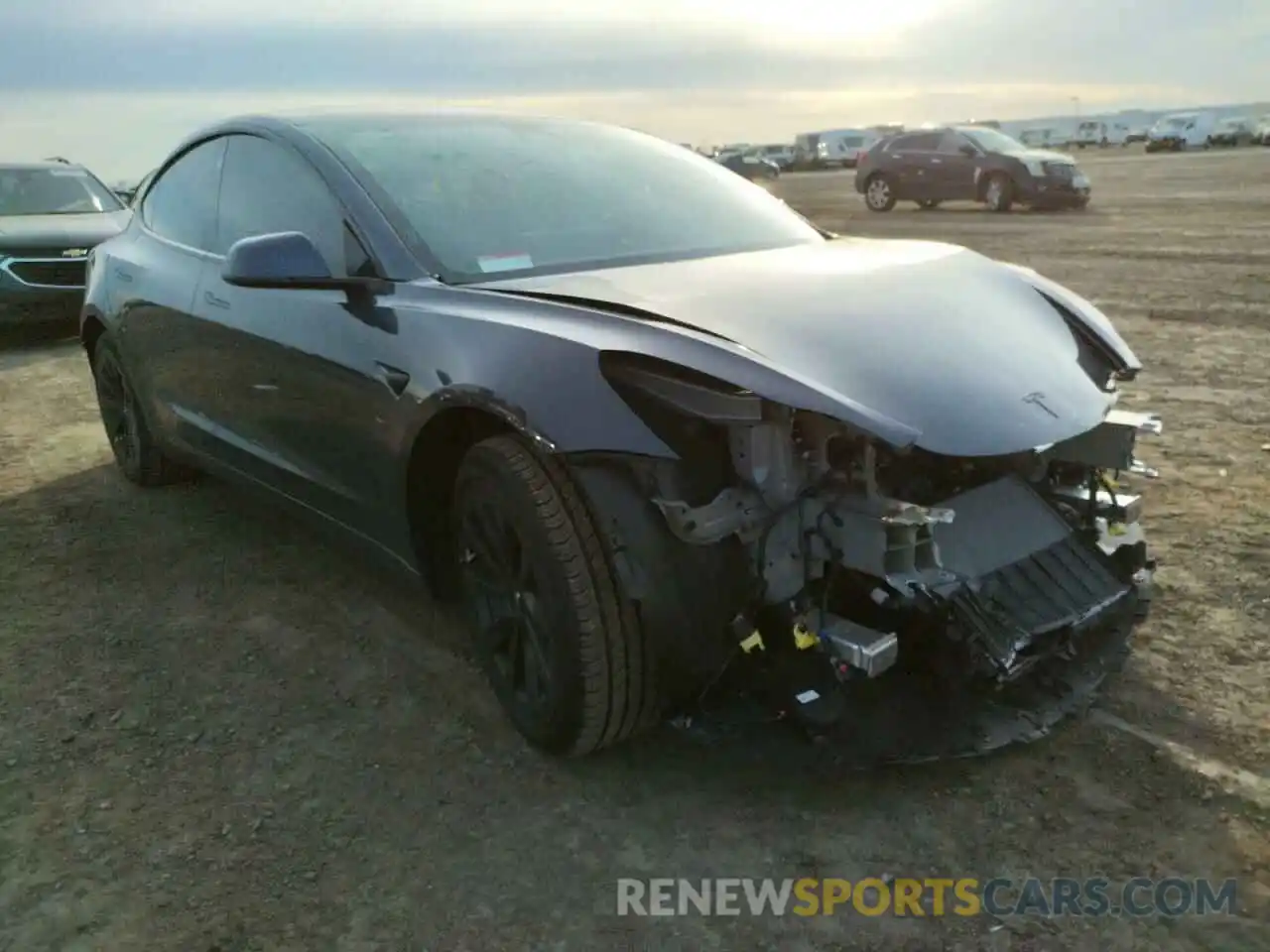 1 Photograph of a damaged car 5YJ3E1EA1MF072841 TESLA MODEL 3 2021