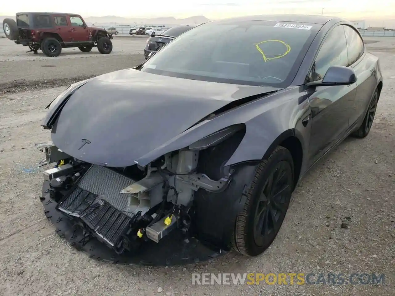 2 Photograph of a damaged car 5YJ3E1EA1MF072841 TESLA MODEL 3 2021