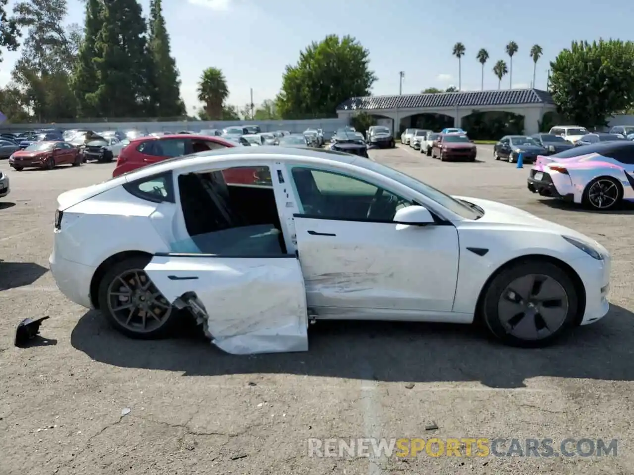 9 Photograph of a damaged car 5YJ3E1EA1MF074802 TESLA MODEL 3 2021