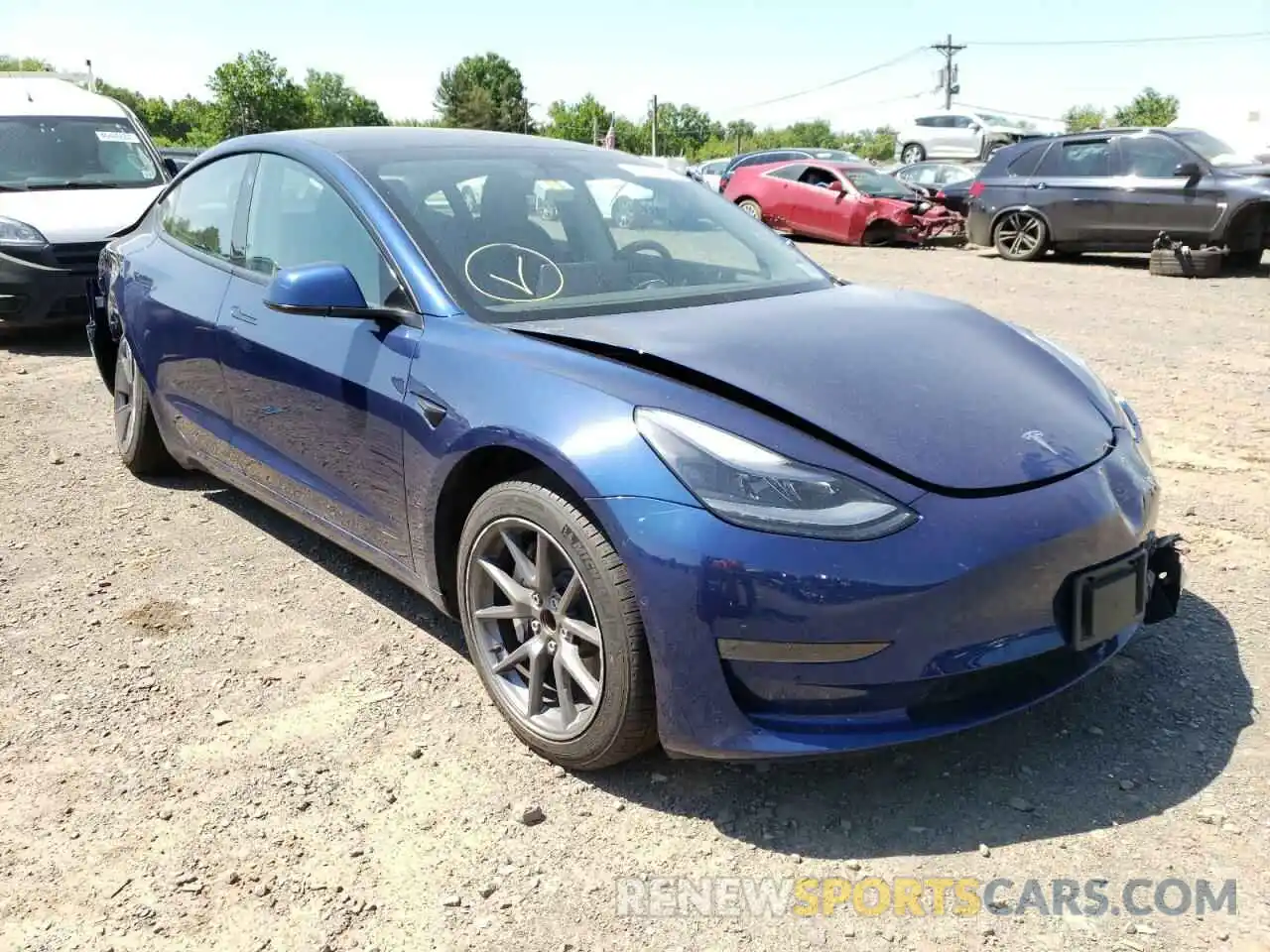 1 Photograph of a damaged car 5YJ3E1EA1MF086349 TESLA MODEL 3 2021