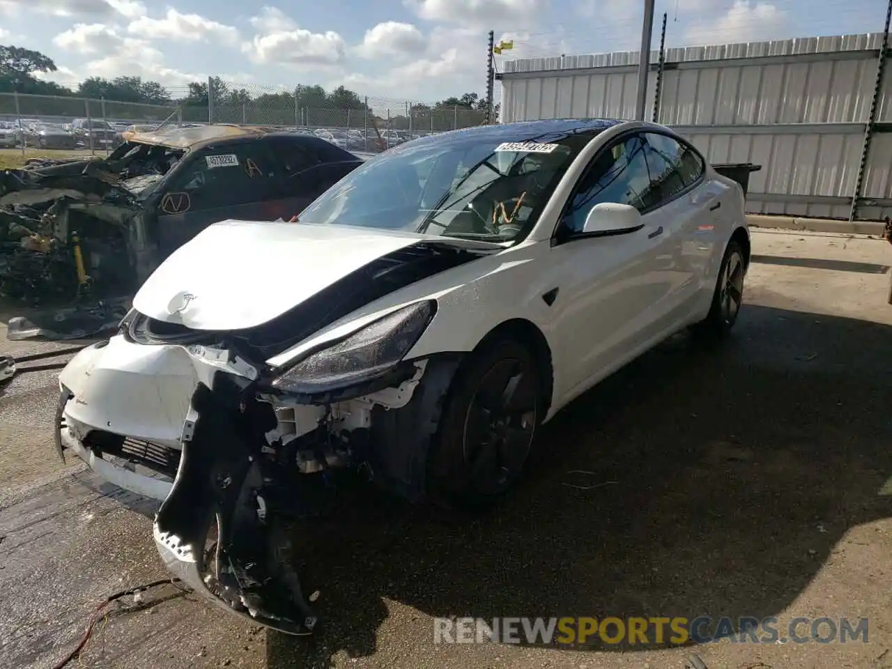 2 Photograph of a damaged car 5YJ3E1EA1MF090417 TESLA MODEL 3 2021