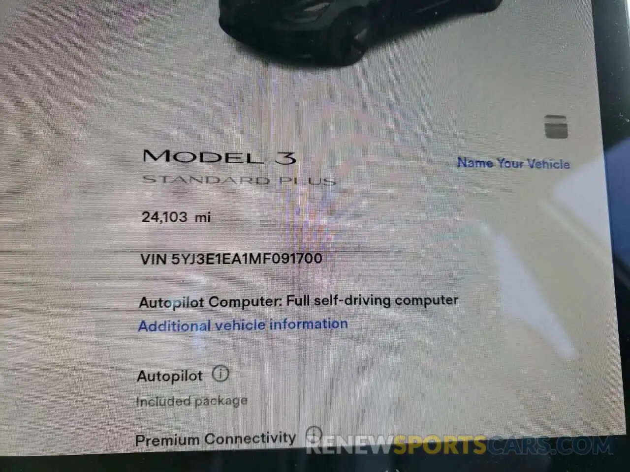 8 Photograph of a damaged car 5YJ3E1EA1MF091700 TESLA MODEL 3 2021