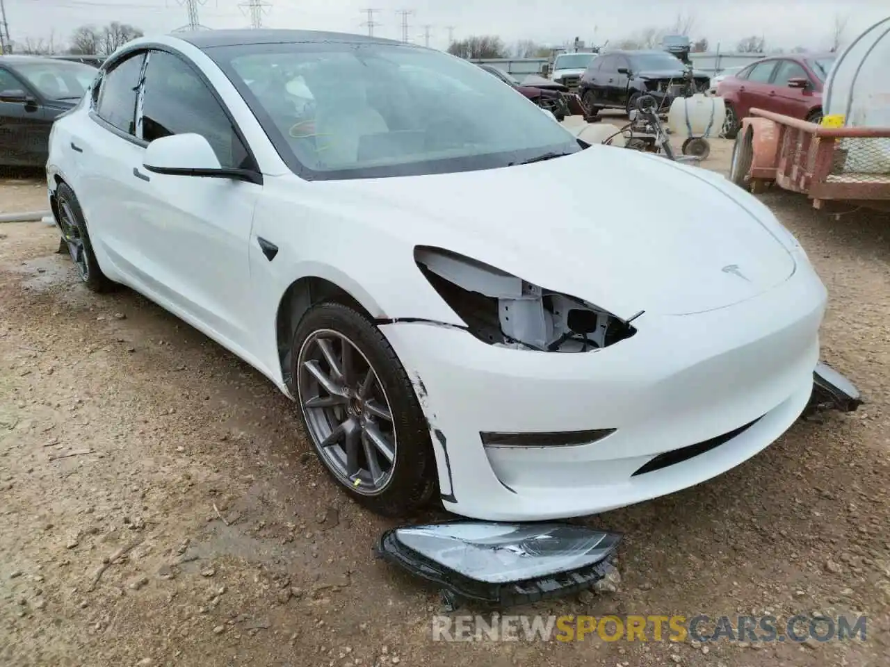 1 Фотография поврежденного автомобиля 5YJ3E1EA1MF092037 TESLA MODEL 3 2021