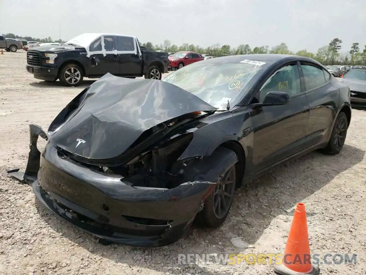 2 Photograph of a damaged car 5YJ3E1EA1MF093379 TESLA MODEL 3 2021