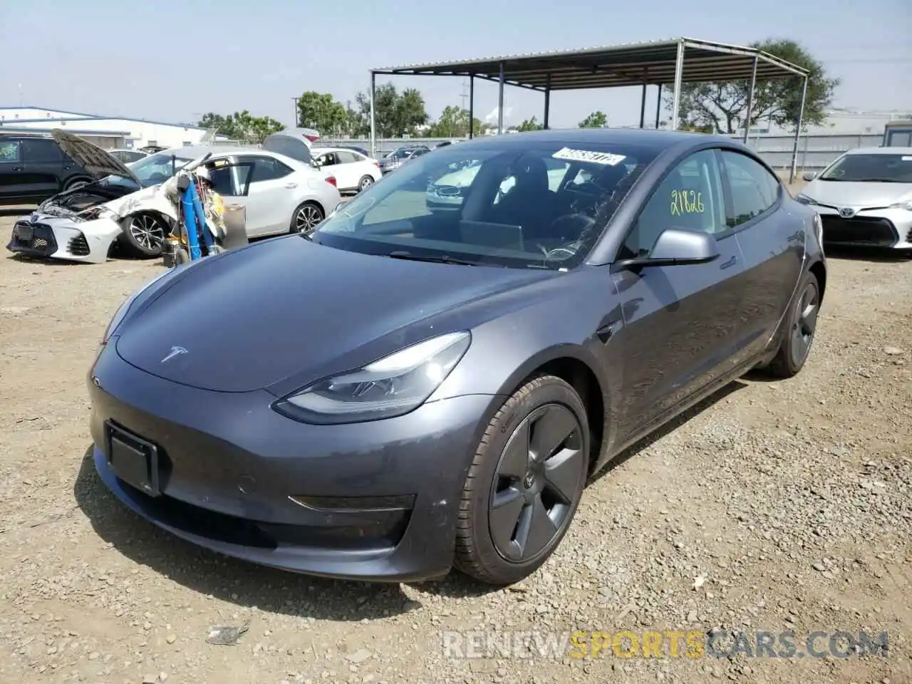 2 Photograph of a damaged car 5YJ3E1EA1MF094600 TESLA MODEL 3 2021