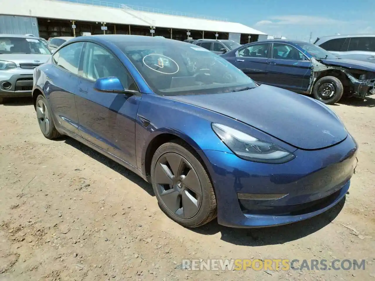 1 Photograph of a damaged car 5YJ3E1EA1MF094628 TESLA MODEL 3 2021