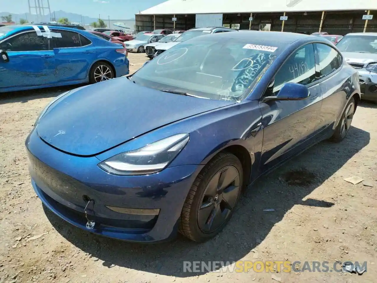 2 Photograph of a damaged car 5YJ3E1EA1MF094628 TESLA MODEL 3 2021