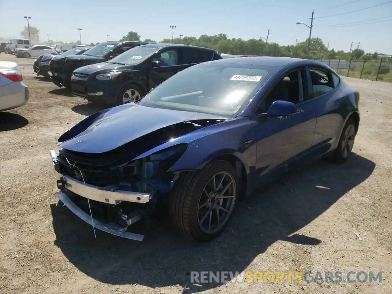 2 Photograph of a damaged car 5YJ3E1EA1MF850846 TESLA MODEL 3 2021