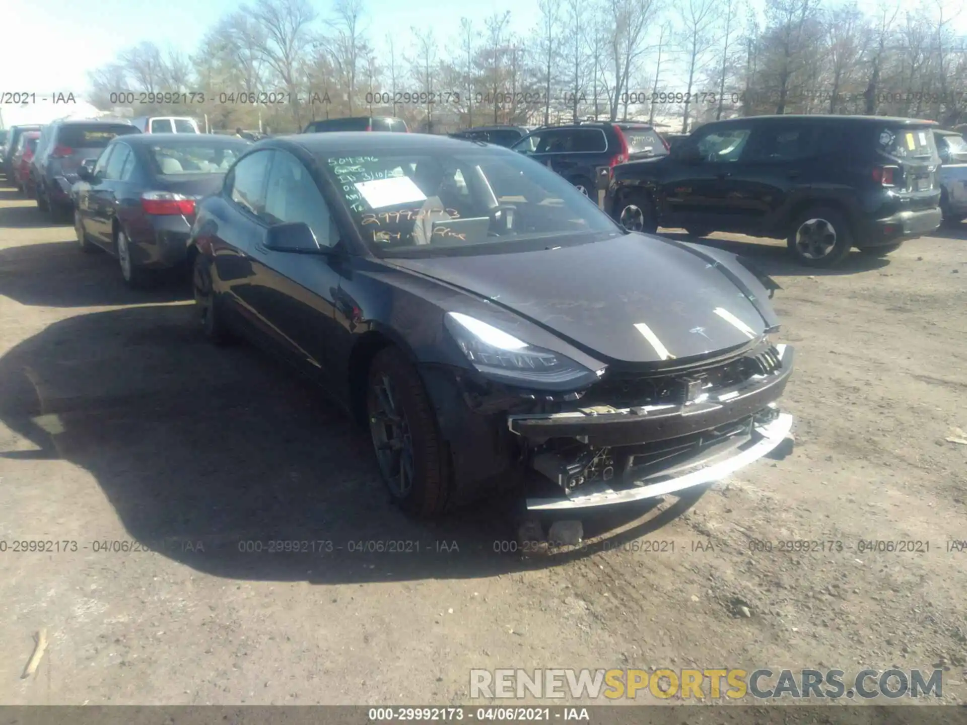 1 Photograph of a damaged car 5YJ3E1EA1MF854038 TESLA MODEL 3 2021