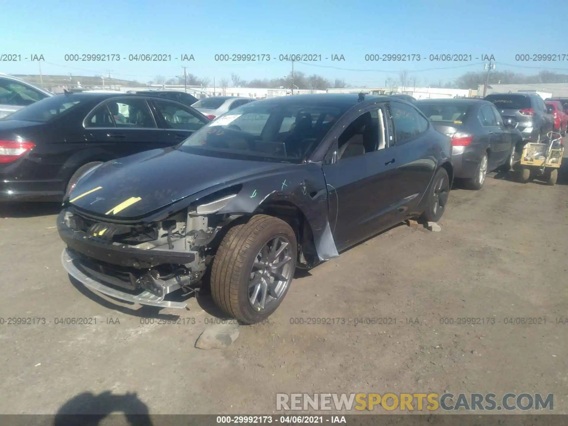 2 Photograph of a damaged car 5YJ3E1EA1MF854038 TESLA MODEL 3 2021