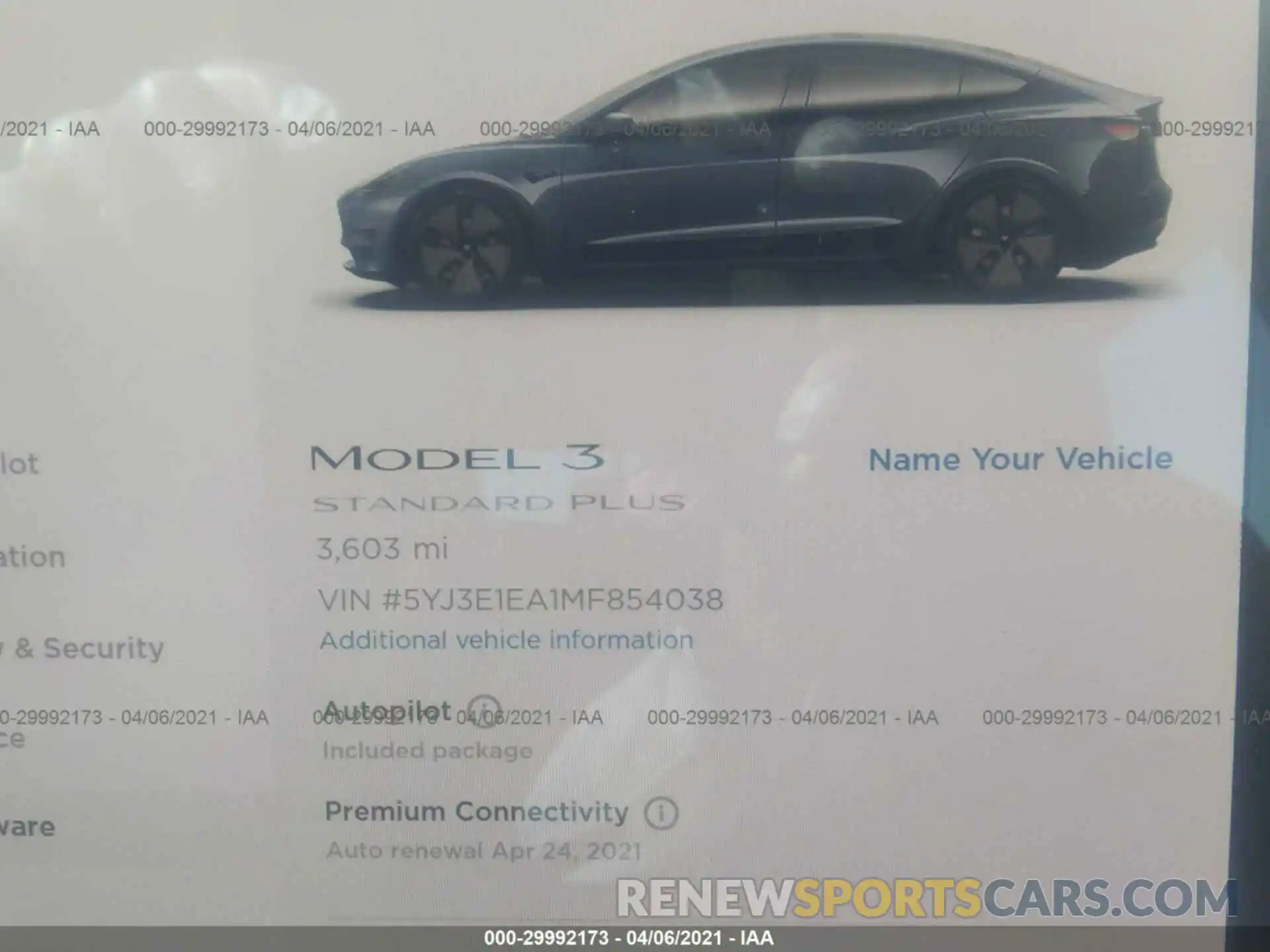 7 Фотография поврежденного автомобиля 5YJ3E1EA1MF854038 TESLA MODEL 3 2021