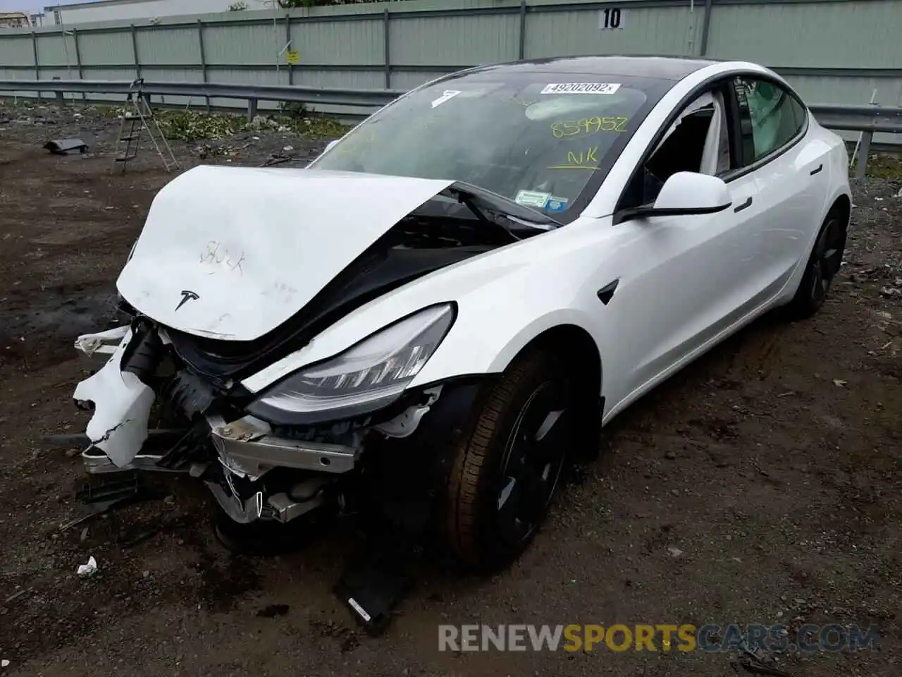 2 Photograph of a damaged car 5YJ3E1EA1MF859952 TESLA MODEL 3 2021