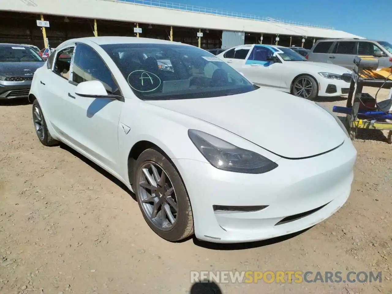 1 Photograph of a damaged car 5YJ3E1EA1MF871163 TESLA MODEL 3 2021