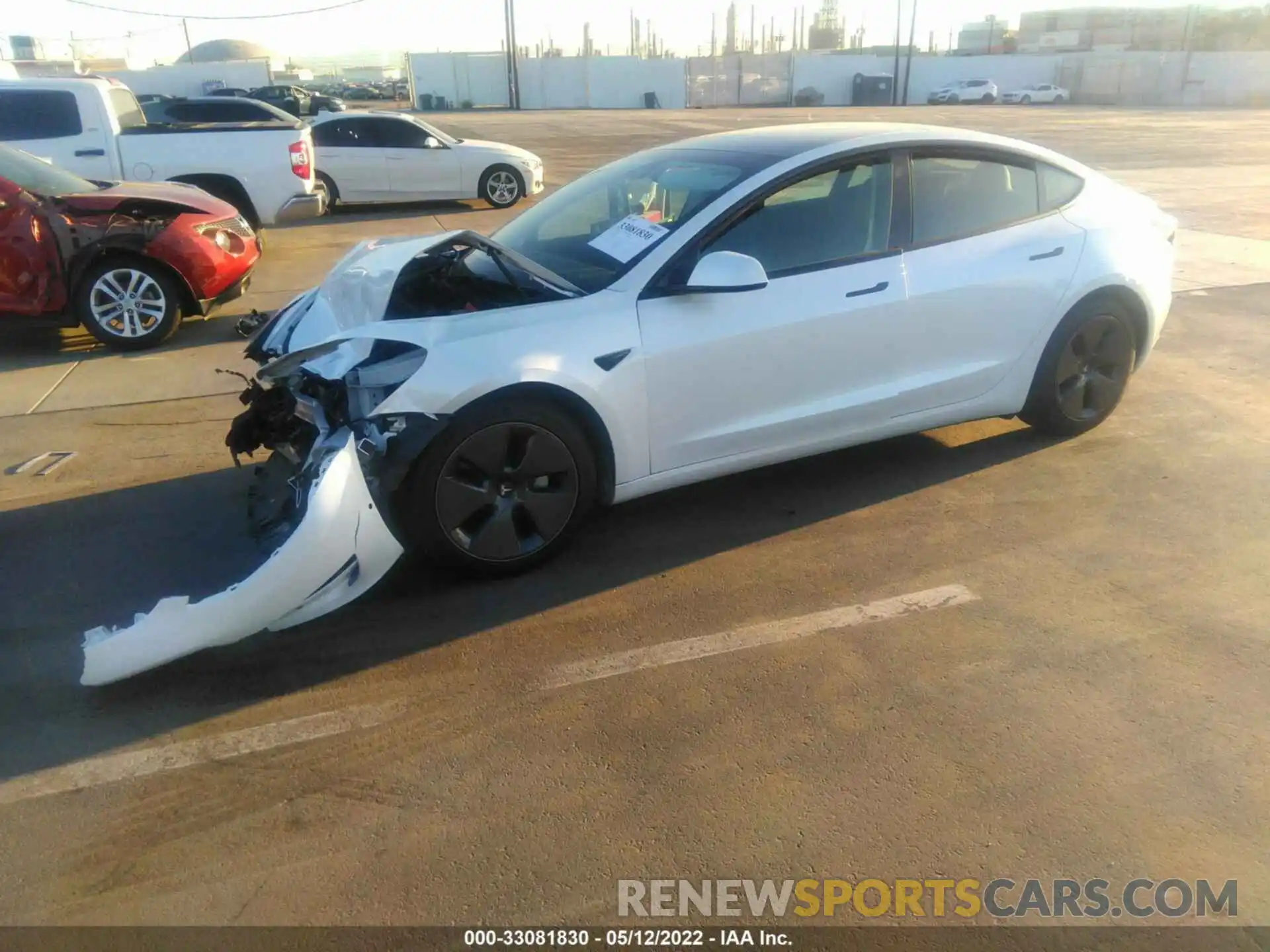 2 Photograph of a damaged car 5YJ3E1EA1MF873656 TESLA MODEL 3 2021