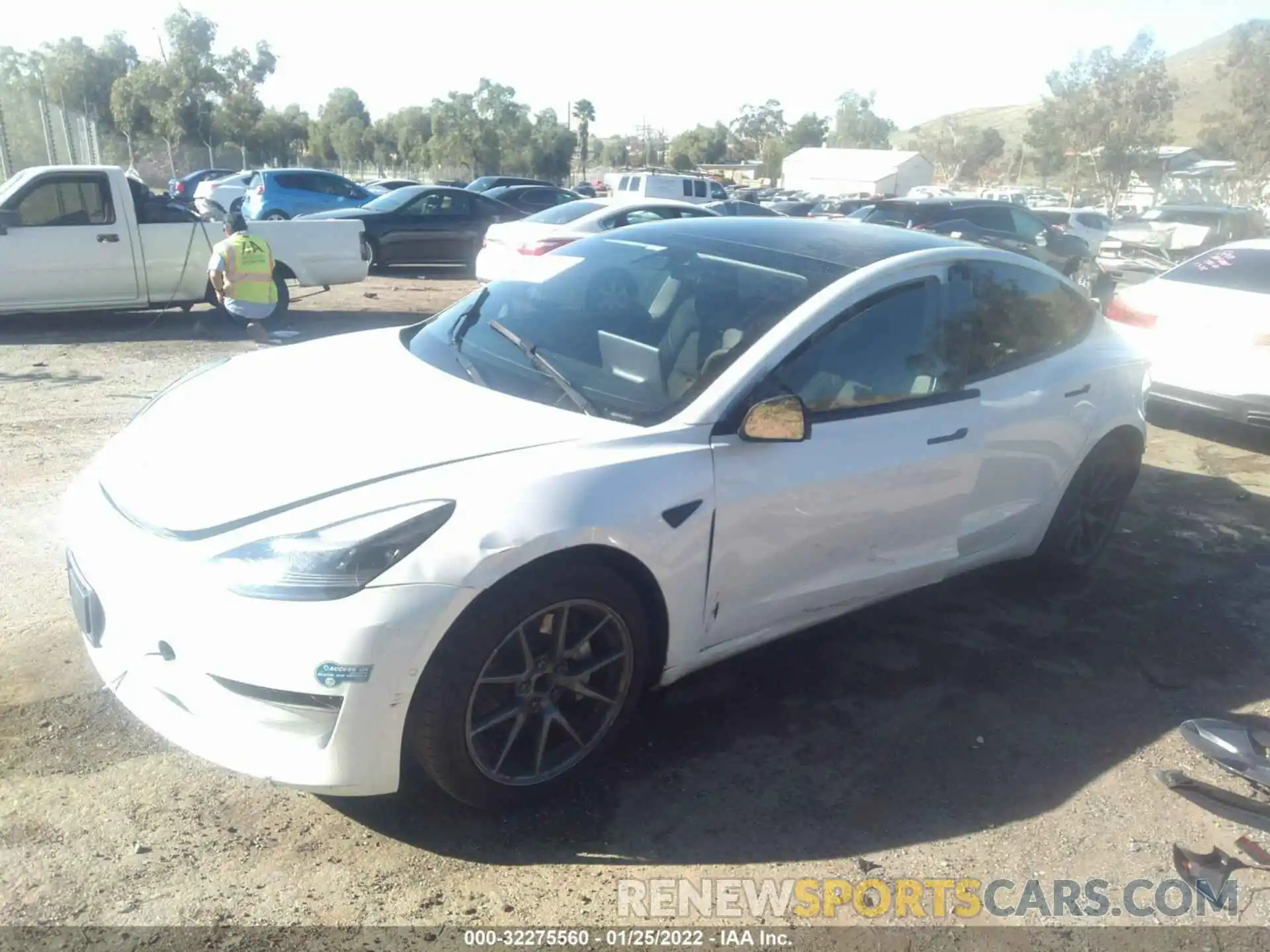 2 Photograph of a damaged car 5YJ3E1EA1MF874211 TESLA MODEL 3 2021