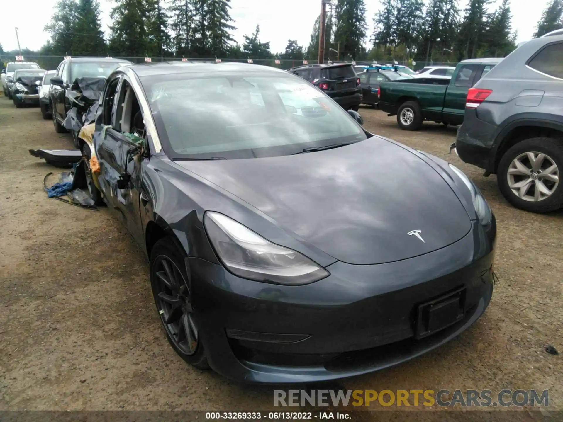 1 Photograph of a damaged car 5YJ3E1EA1MF915386 TESLA MODEL 3 2021