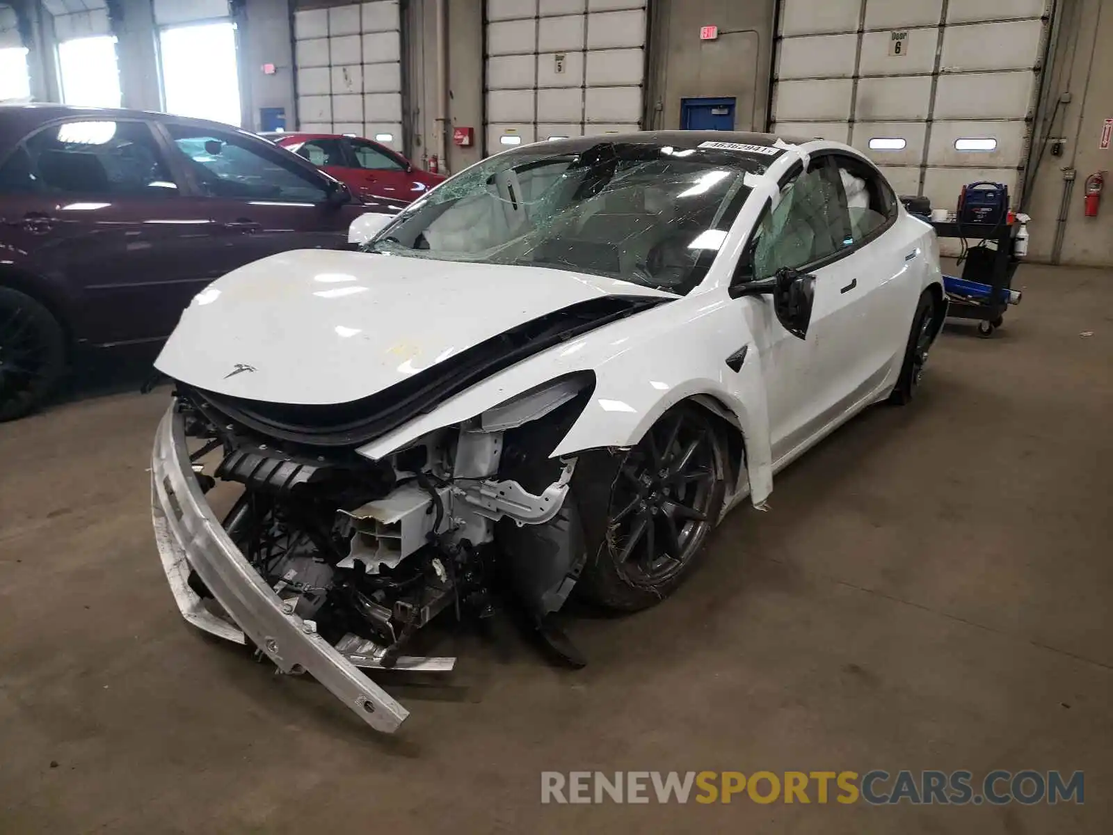 2 Photograph of a damaged car 5YJ3E1EA1MF920488 TESLA MODEL 3 2021