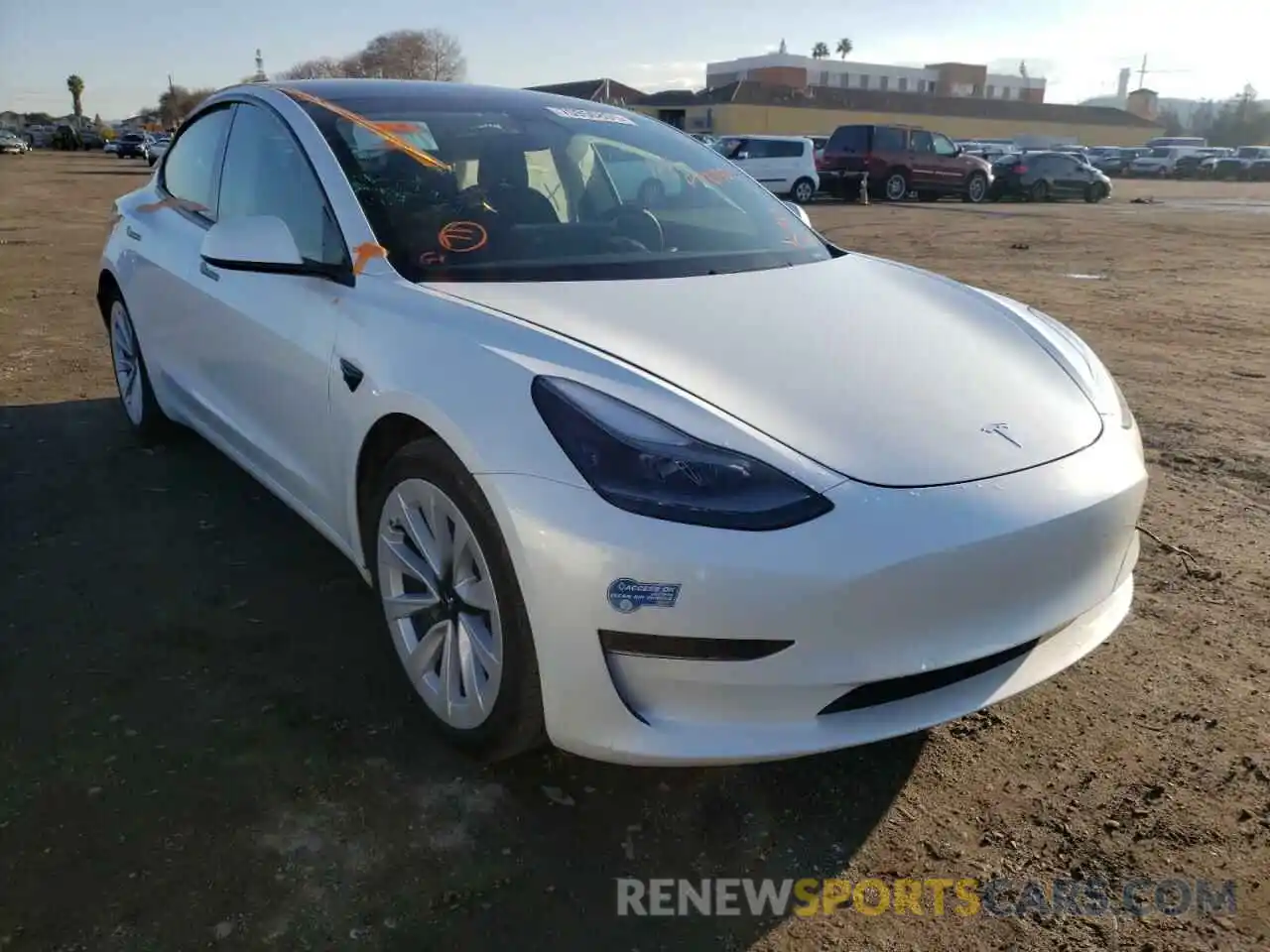 1 Photograph of a damaged car 5YJ3E1EA1MF921897 TESLA MODEL 3 2021