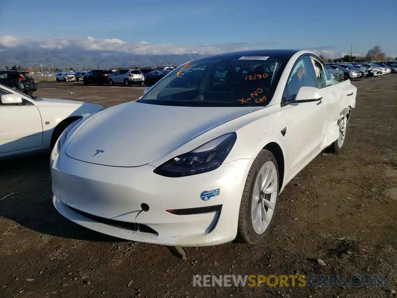 2 Photograph of a damaged car 5YJ3E1EA1MF921897 TESLA MODEL 3 2021