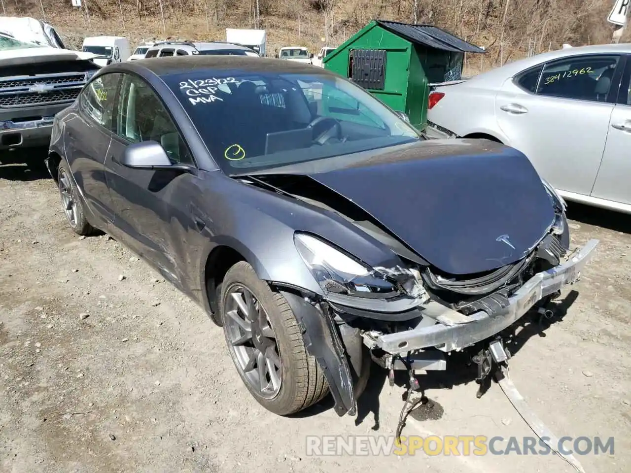 1 Photograph of a damaged car 5YJ3E1EA1MF922483 TESLA MODEL 3 2021