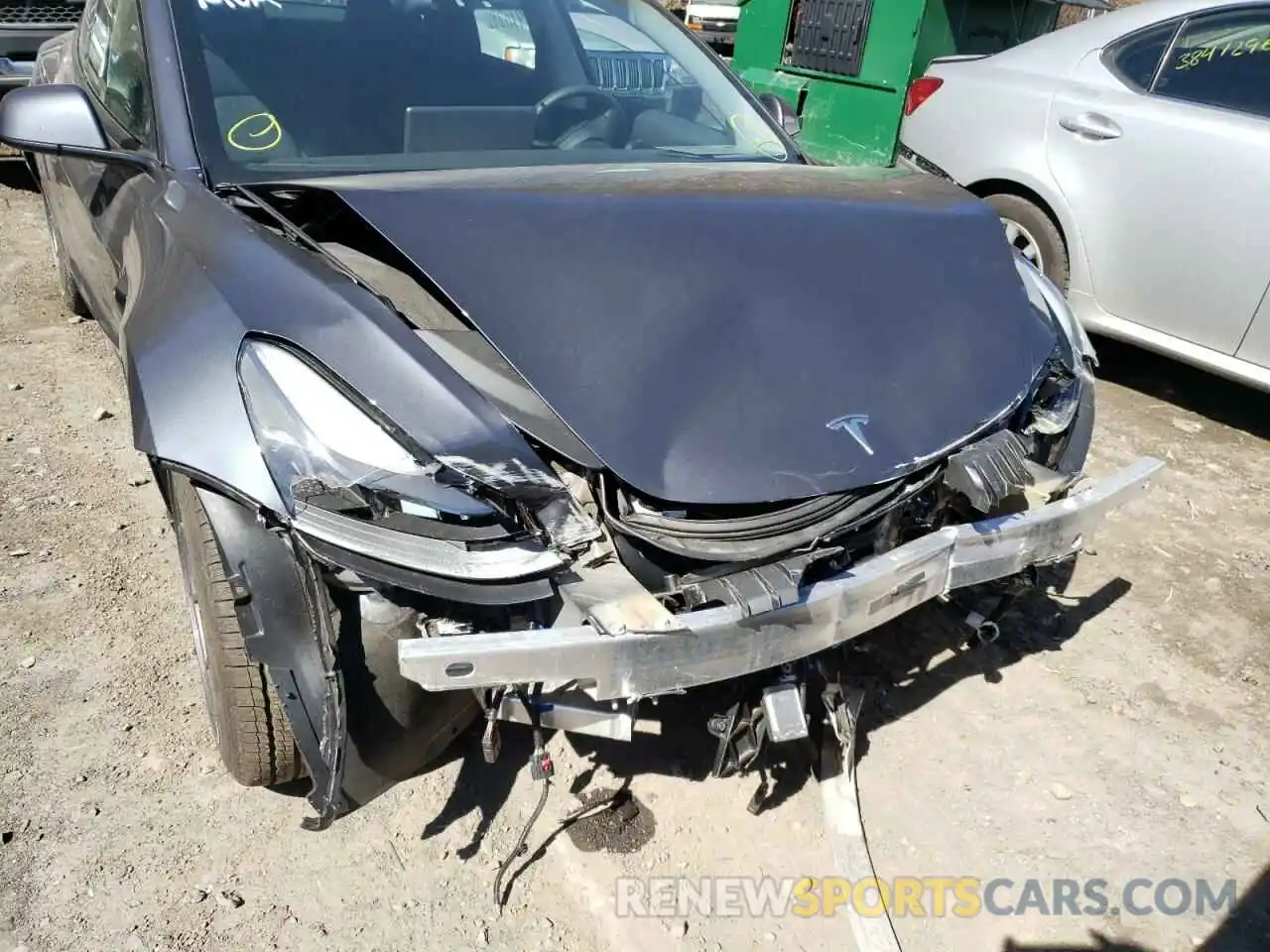 9 Photograph of a damaged car 5YJ3E1EA1MF922483 TESLA MODEL 3 2021