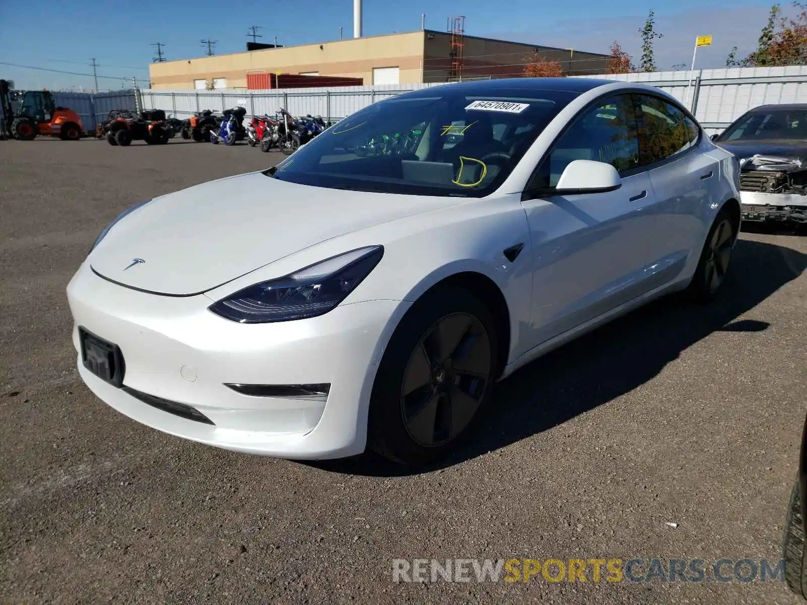 2 Photograph of a damaged car 5YJ3E1EA1MF923004 TESLA MODEL 3 2021