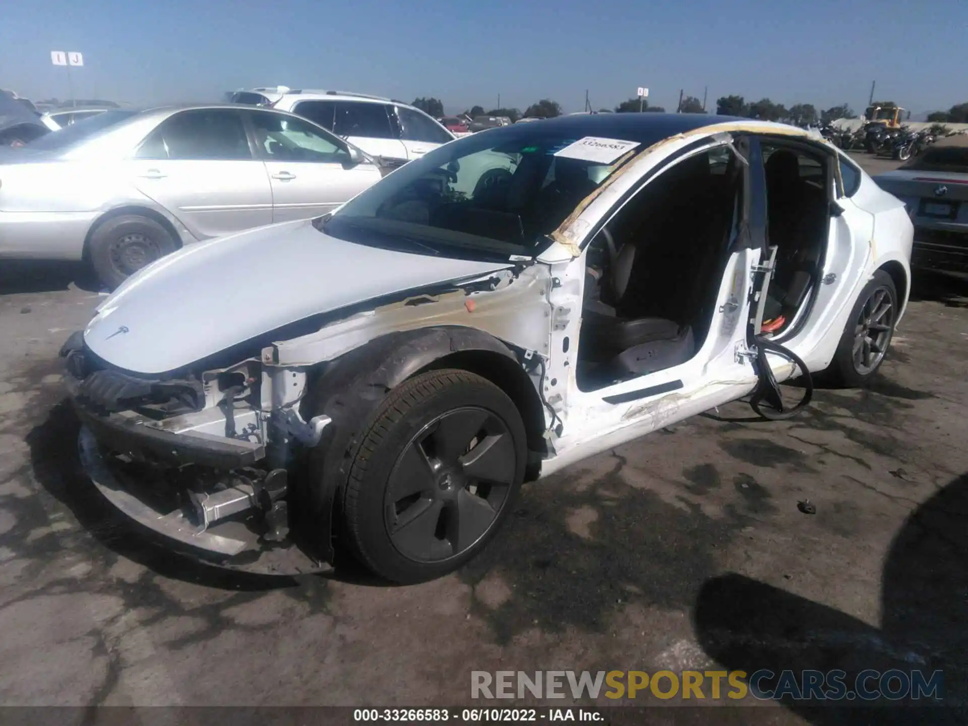 2 Photograph of a damaged car 5YJ3E1EA1MF929708 TESLA MODEL 3 2021