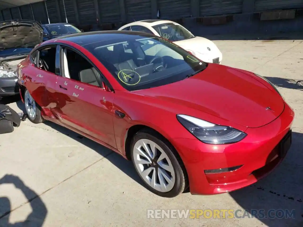 1 Photograph of a damaged car 5YJ3E1EA1MF937419 TESLA MODEL 3 2021