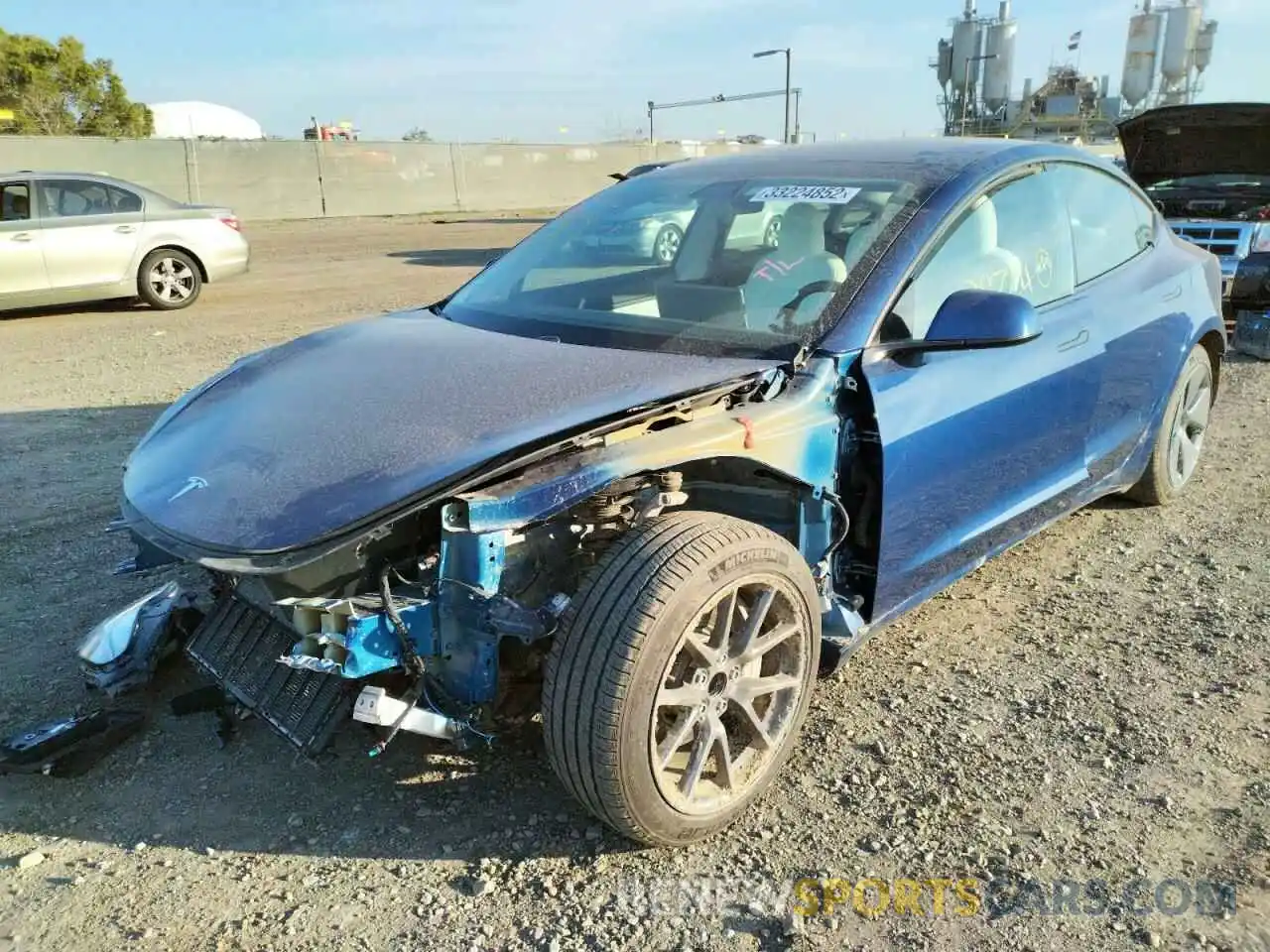 2 Photograph of a damaged car 5YJ3E1EA1MF938733 TESLA MODEL 3 2021