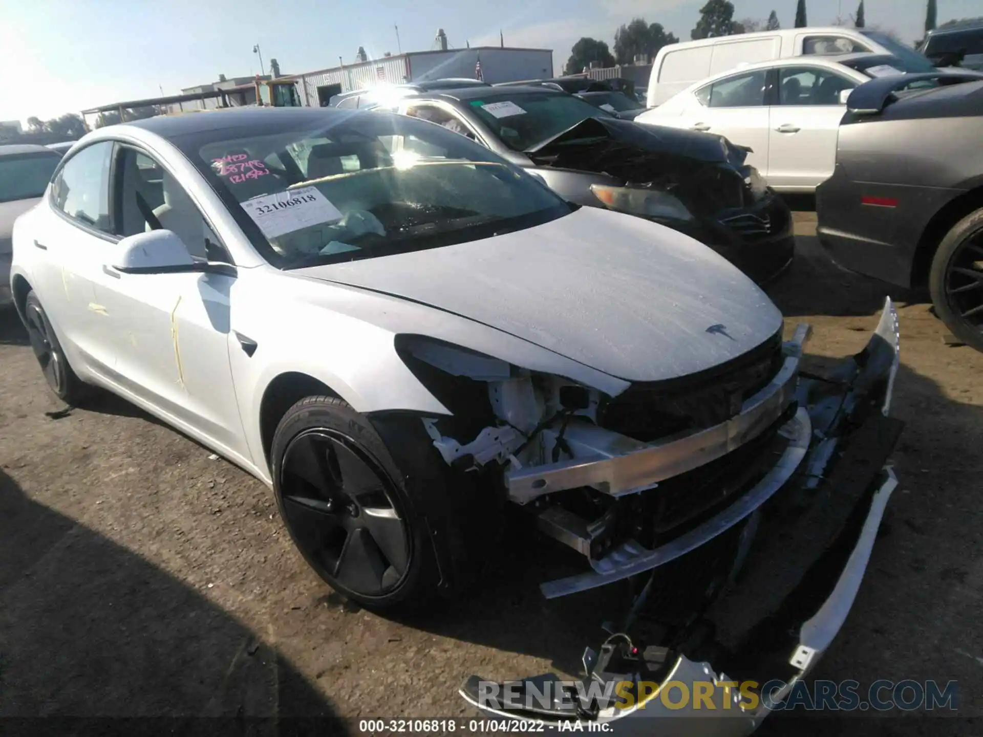 1 Photograph of a damaged car 5YJ3E1EA1MF938845 TESLA MODEL 3 2021