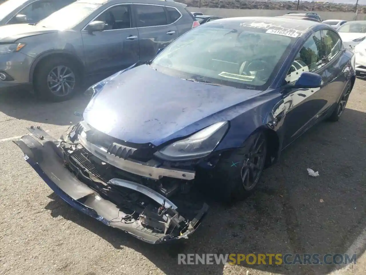 2 Photograph of a damaged car 5YJ3E1EA1MF939445 TESLA MODEL 3 2021