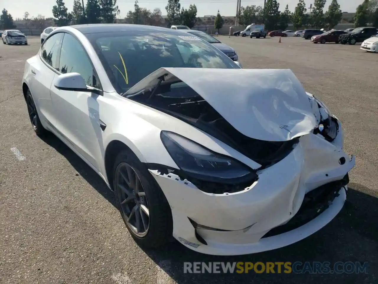 1 Photograph of a damaged car 5YJ3E1EA1MF939476 TESLA MODEL 3 2021